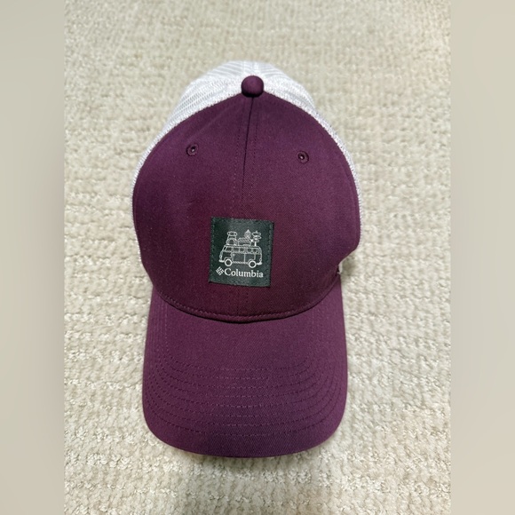 Columbia Travel Van Plum Unisex One Size Hat Mesh Snapback Trucker Casual Hiking - Picture 1 of 6